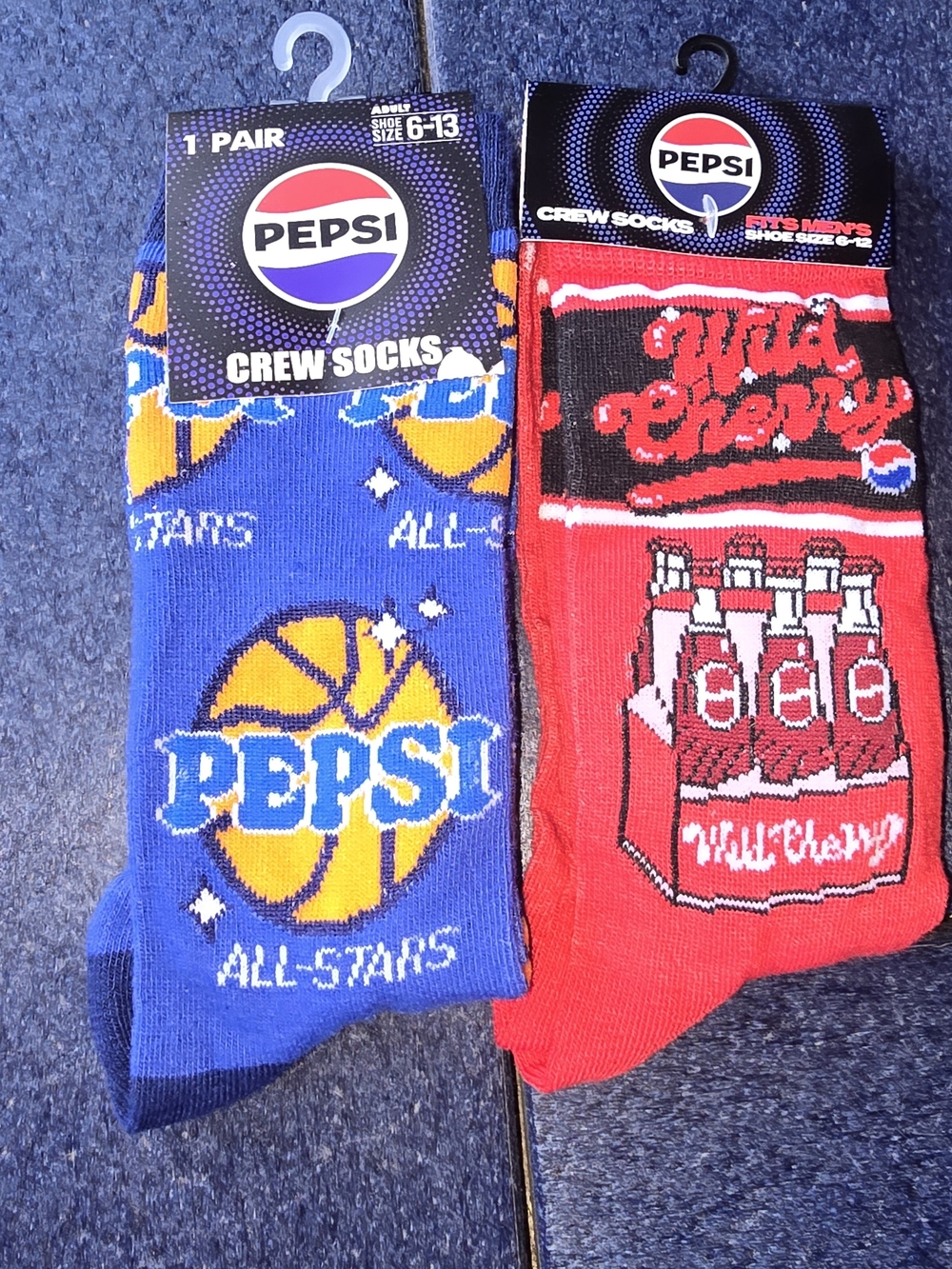 NWT Pepsi Sock Bundle 2 Pair Crew Socks All Stars Wild Cherry Unisex